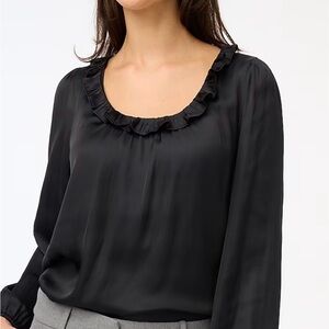 NWT J Crew black satin top